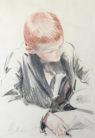 The Young Connoisseur (طباشير أحمر وأسود على ورق) بواسطة بول سيزار هيليو