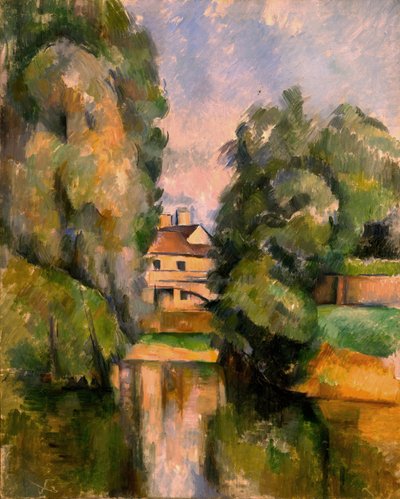 Maison pres du fleuve - House by a River, by Cezanne, Paul (1839-1906). Oil on canvas, c. 1890. Dimension : 81x65 cm. Israel Museum, Jerusalem بواسطة بول سيزان