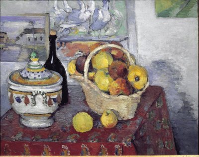 Stilll Life مع حساء سلطانية - زيت على قماش بواسطة بول سيزان