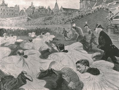 "على عجل لرؤية الملك والملكة يغادران الدير" ، 1902. بواسطة بول تشارلز رينوار