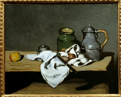 لا تزال الحياة في غلاية اللوحة بواسطة بول سيزان (1839-1906) 1869 صن. 0،64x0،81 م باريس ، متحف دورسيه - لا تزال الحياة مع غلاية. لوحة بول سيزان (1839-1906) بواسطة بول سيزان