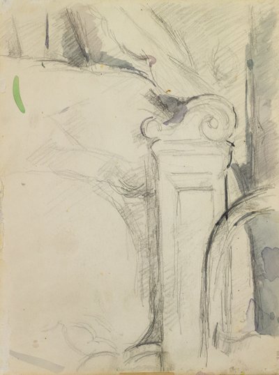 The Bedstead (قلم رصاص ومرحاض على ورق) بواسطة بول سيزان