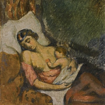 امرأة ترضع طفلها ، حوالي عام 1872 بواسطة بول سيزان