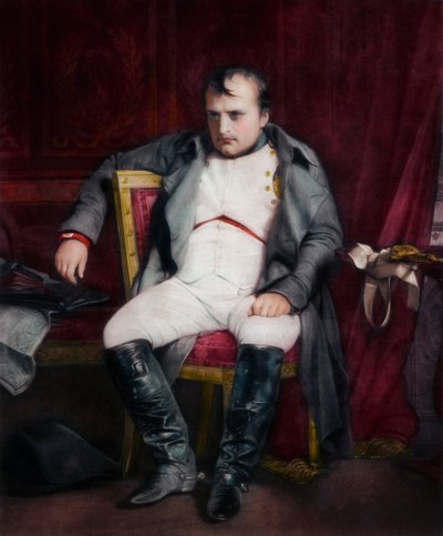 نابليون في فونتينبلو خلال التنازل الأول - 31 مارس 1814 ، 1845. بواسطة بول ديلاروش