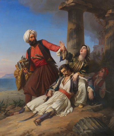 مشهد من حرب الاستقلال اليونانية 1841. بواسطة بول اميل جاكوبس