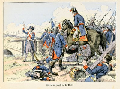 Hoche au pont de la Dyle: في مارس 1793 ، يغطي التراجع عند ممر دايل أمام لوفين (بلجيكا) ، حارب لازار هوش (1768-1797) ضد النمساويين - رسم لإيميل بوتيني (1853-1929) في "Hoche-Marceau-Desaix" لثيودور بواسطة بول إميل بوتيني