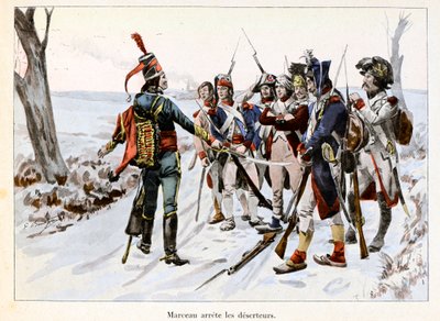 مارسو أرتي ديس هاجرون: فرانسوا-سيفيرين ديجرافير مارسو (1769-1796) يحتجز جنود الجيش الجمهوري في فيندي (85) - رسم لإيميل بوتيني (1853-1929) في "Hoche-Marceau-Desaix" بقلم ثيودور كاهو ( 1854-1928) - العقيد الخاص بواسطة بول إميل بوتيني