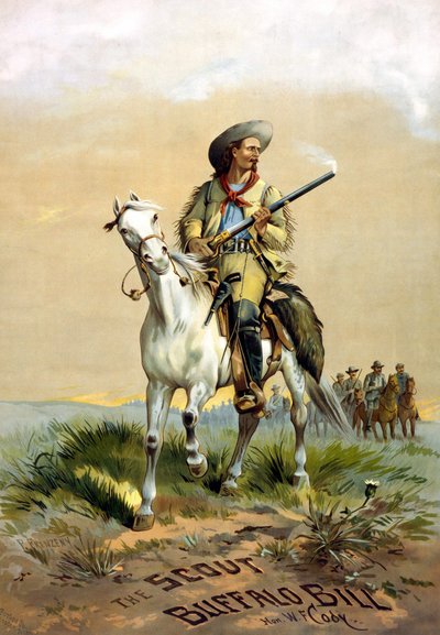 غلاف كتاب "The Scout Buffalo Bill" لهان. WF Cody ، تصوير P. Frenzeny ، sd. بين 1860 و 1890. بواسطة بول فرنزيني