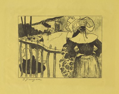 نساء بريتون واقفين بجانب سياج ، 1889 بواسطة بول غوغان