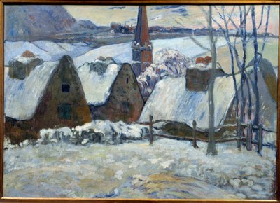 قرية بريتون تحت الثلوج عام 1894. لوحة رسمها بول غوغان (1848 - 1903) بواسطة بول غوغان