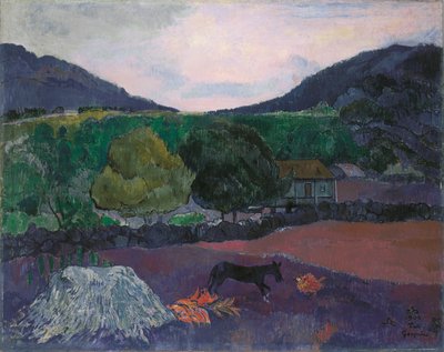 الفرنسية  Paysage avec chien المناظر الطبيعية مع الكلب بواسطة بول غوغان