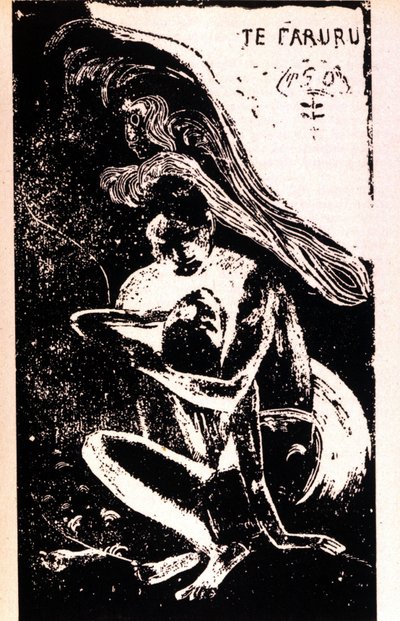 بول غوغان "" تي فارورو "" "(يمارسون الحب). Xylography of the Tahitian period by Paul Gauguin (1848 - 1903). 1891 - 1897. بواسطة بول غوغان