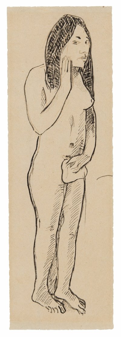 حواء تاهيتي (ذات صلة برسم Parau ne te varua ino) (وجه) ؛ جزء من نقش (متعلق بـ Cahier pour Aline) (ظهر) بواسطة بول غوغان