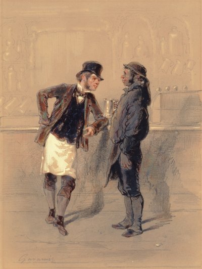 كار مان وفحم هيفر ، 1848 (مرحاض ، غرافيت ، قلم رصاص ، لون على ورق) بواسطة بول جافارني