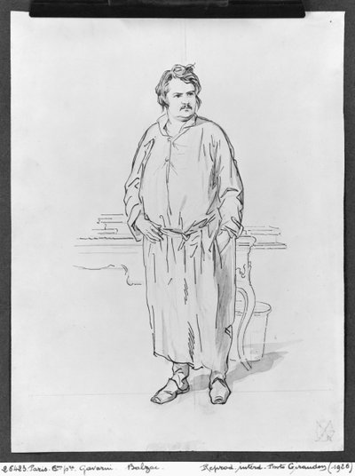 Honore de Balzac (قلم وحبر وغسل على ورق) بواسطة بول جافارني