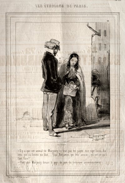 طلاب باريس ، 1842. بواسطة بول جافارني