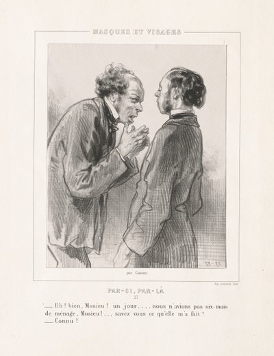 الأقنعة والوجوه: هنا وهناك ، 1850. بواسطة بول جافارني