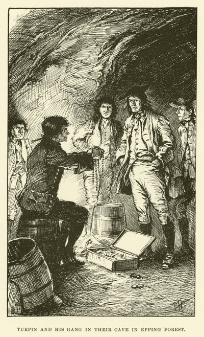 Turpin and his Gang in their Cave in Epping Forest (engraving) بواسطة بول هاردي