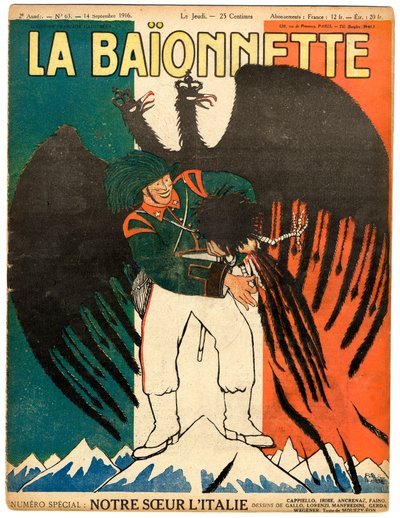غلاف كتاب "La Baionnette" ، ساخر بألوان بواسطة بول ايريبي