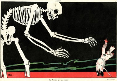 القيصر والموت ، من Kamerad! ، طبعة خاصة من "La Baionnette" ، رقم 18 ، 4 نوفمبر 1915 (لون ليثو) بواسطة بول ايريبي