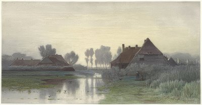 مزارع في ضباب الصباح. 1838-1903 بواسطة بول جوزيف قسطنطين غابرييل