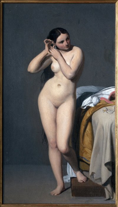 عارية لديه وحدة التحكم. لوحة بول جوردي (1805-1856) ، زيت على قماش. الفن الفرنسي بواسطة بول جوردي