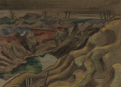 المناظر الطبيعية: هيل 60 ، حوالي عام 1917 (حبر وألوان مائية على ورق) بواسطة بول ناش