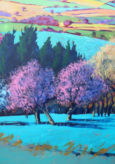 Teme Valley April عن قرب (أكريليك على اللوح) بواسطة بول بويس