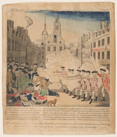 مذبحة بوسطن ، 5 مارس 1770 بواسطة بول ريفير