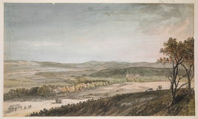 Nithsdale ، مع Drumlanrig ، حوالي 1751 (قلم ، غسيل وألوان مائية فوق قلم رصاص على ورق) بواسطة بول ساندبي