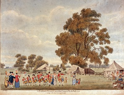 "طبل المومس" خارج المعسكر في هايد بارك ؟، 1780 بواسطة بول ساندبي
