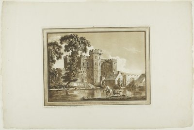البوابة الجنوبية لقلعة كارديف في جلامورجان شاير ، من اثني عشر منظرًا في Aquatint من الرسومات التي تم التقاطها في الموقع في جنوب ويلز بواسطة بول ساندبي