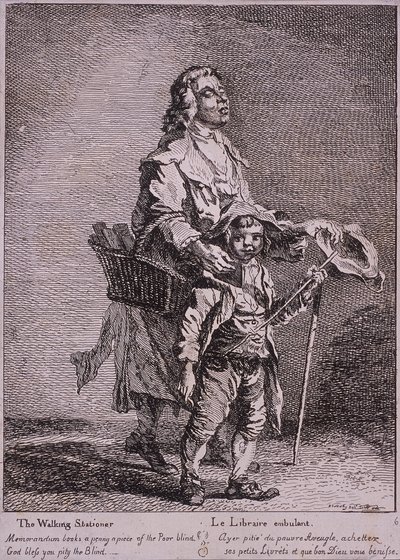 "The Walking Stationer" ، صرخات لندن ، ١٧٦٠ بواسطة بول ساندبي