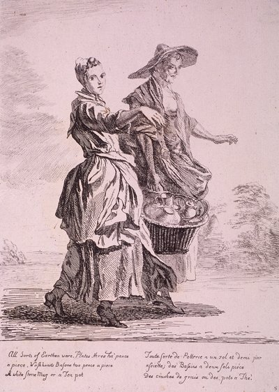 اثنان من بائعي الأواني الفخارية ، Cries of London ، 1760 بواسطة بول ساندبي