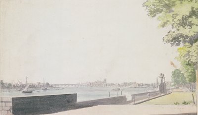 منظر من حديقة سومرست هاوس ، تطل على جسر وستمنستر ، 1756 بواسطة بول ساندبي