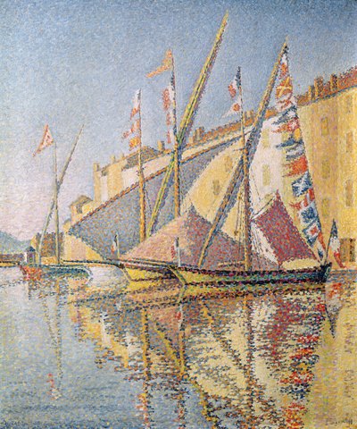 القوارب الشراعية في ميناء سانت تروبيز ، 1893 بواسطة بول سينياك