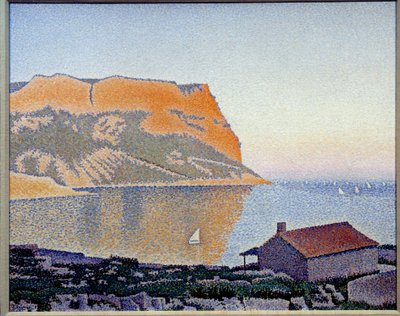 منظر لخليج الكشمش الأسود ، Cap Canaille لوحة رسمها Paul Signac (1863-1935) 1889 مجموعة خاصة - منظر لخليج كاسيس ، كاب كاناي. لوحة بول سيناك (1863-1935) بواسطة بول سينياك