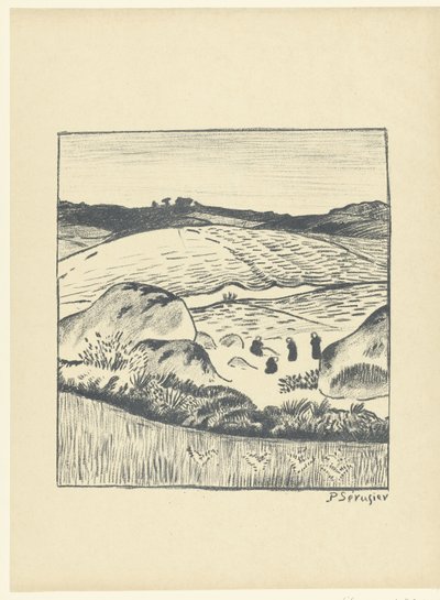 المناظر الطبيعية في التلال مع الحقول Paysage L'Epreuve (عنوان السلسلة) بواسطة لوبريف