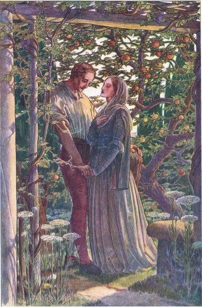 لقاء عادل مع أكثر المشاعر النادرة ، التوضيح من The Tempest ، 1908 بواسطة بول فنسنت وودروف