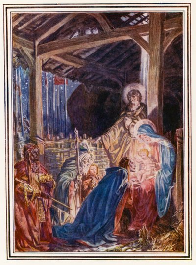 الحكماء القادمون من الشرق (طباعة حجرية ملونة) بواسطة بول فنسنت وودروف