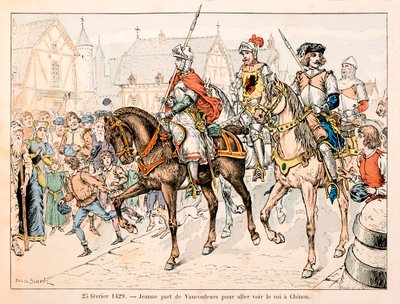 رسم توضيحي مأخوذ من كتاب "جان دارك" بقلم ثيودور كاهو ورسمه بول دي سيمانت (1855-1915): في 25 فبراير بواسطة بول دي سيمانت