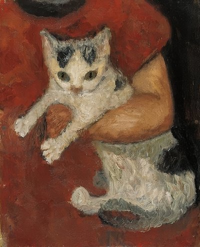 قطة في ذراع طفل. حوالي عام 1903 بواسطة Paula Modersohn Becker