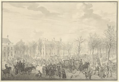 وصول الأمير ويليم الخامس إلى لاهاي ، 10 نوفمبر 1762 بواسطة باولوس كونستانتين لا فارج (ربما)