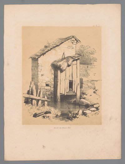 منظر لحظيرة على الماء الغابة (العنوان على الكائن) وجوه خلابة لبولوس لوترز (عنوان المسلسل) Etrennes pittoresques pour 1839، par Lauters (عنوان السلسلة) بواسطة باولوس لوترز