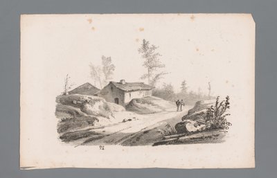 منظر التلال مع الطرق الريفية والمنازل مبادئ المناظر الطبيعية (عنوان السلسلة) Principes de paysages (عنوان السلسلة) بواسطة باولوس لوترز