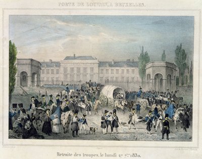 Porte de Louvain ، بروكسل: تراجع القوات الهولندية ، 27 سبتمبر 1830 ، منقوش من قبل Dewasme-Pletinckx بواسطة باولوس لوترز