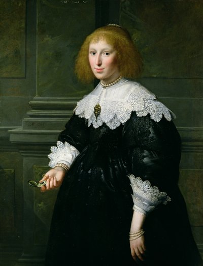 صورة لسيدة تحمل ساعة بواسطة Paulus Moreelse