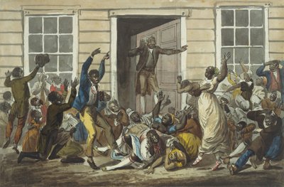 الميثوديون الأسود يعقدون لقاء الصلاة ، 1811-كاليفورنيا. 1813. بواسطة بافل بتروفيتش سفينين