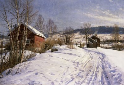 منظر شتوي ، ليلهامر بواسطة Peder Monsted