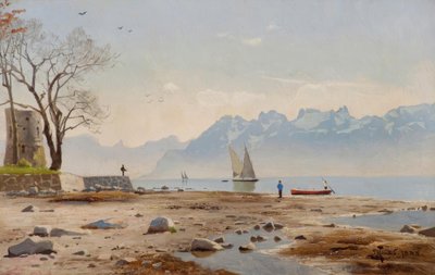 بحيرة جنيف مع جولة Haldimand - الرسم بواسطة P.Mönsted بواسطة بيدير مونستيد